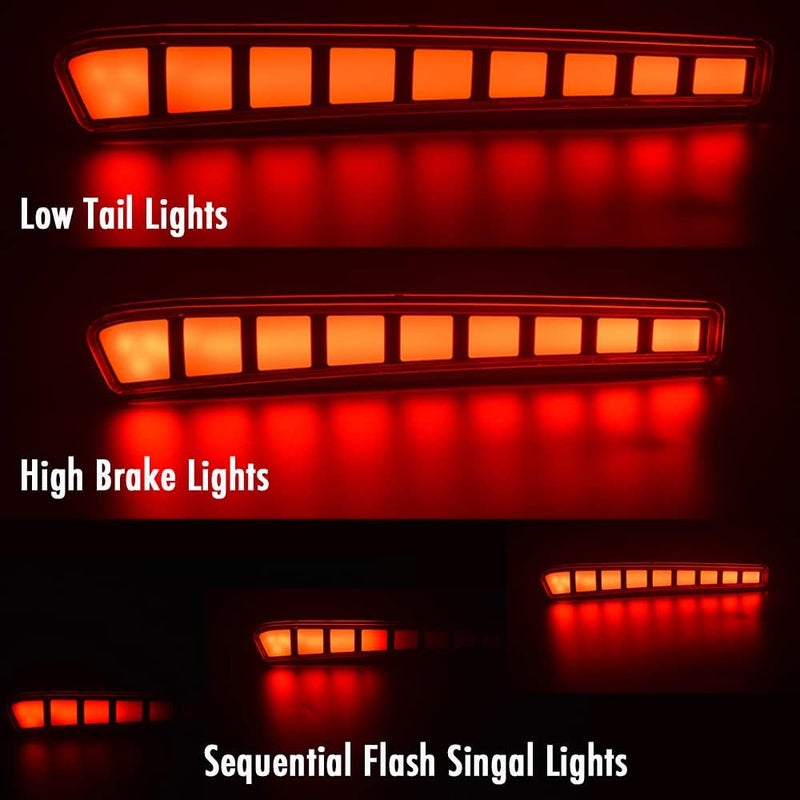 PGTOPONE Smoked LED Rear Bumper Reflectors Fog Brake Tail Light Sequential Turn Signal Lamps Accessories Kit For 2020 2021 2022 2023 Toyota Corolla L LE SE (Rear Fog Light B) - Image 3